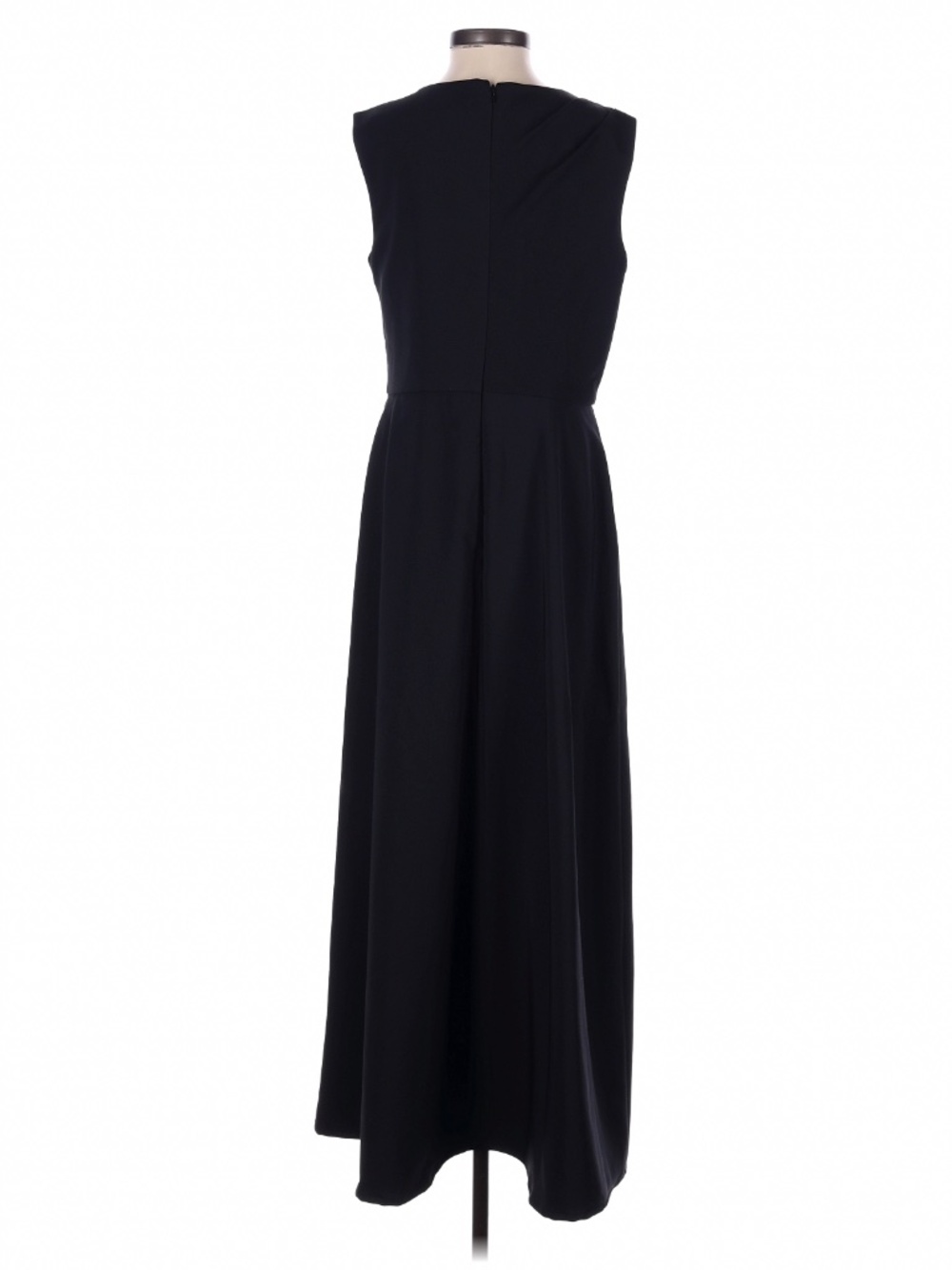 Kay Unger Black Wide Leg Jumpsuit Size 4 Ruched Draped Overlay Formal - Picture 2 of 4